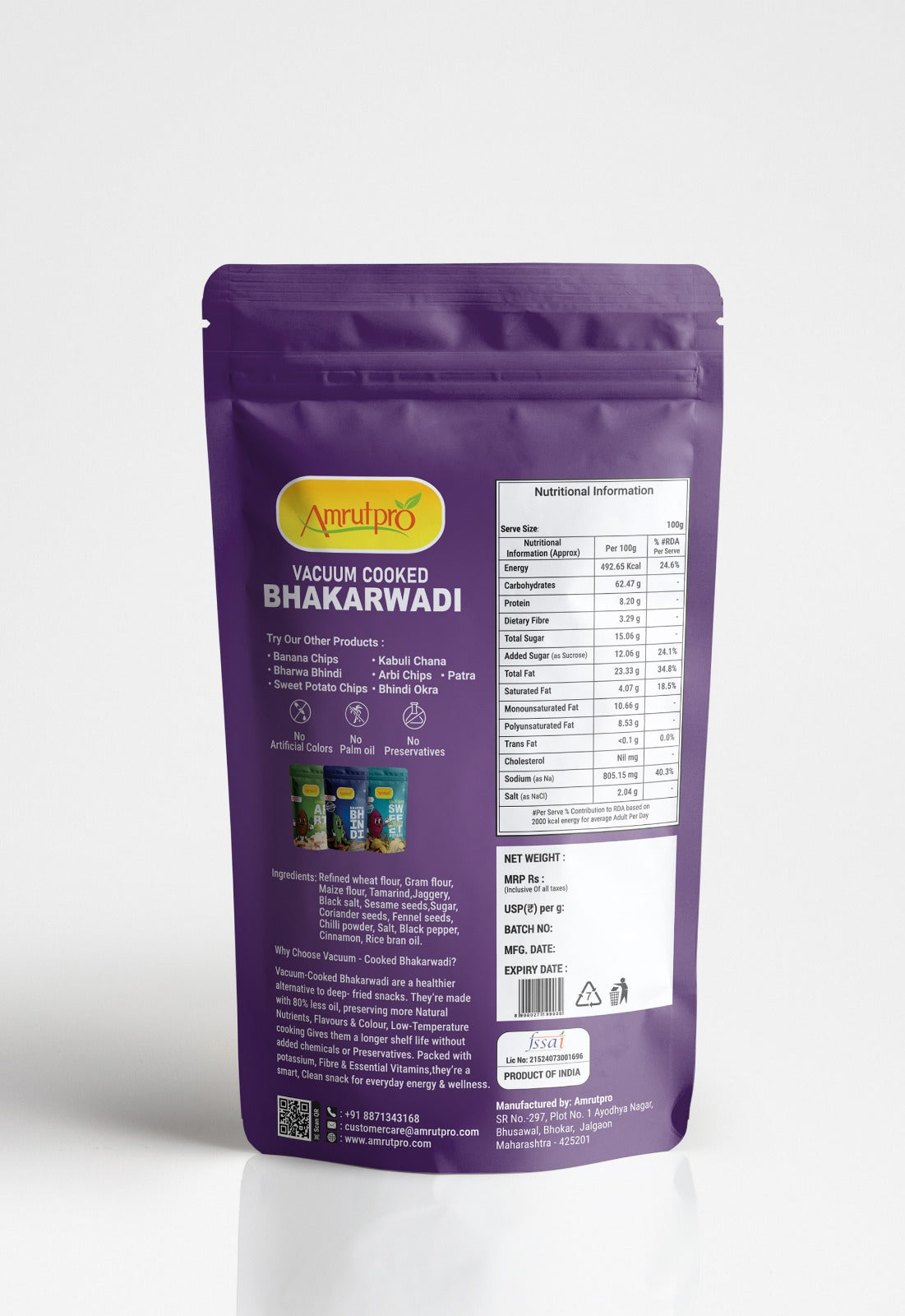 bhakarwadi vacuum cooked